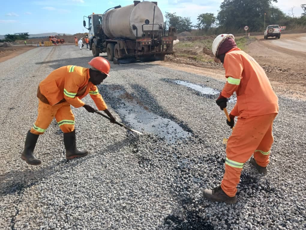 Chrisferry road crew rehabilitating a highway in Zambia's North-Western Province